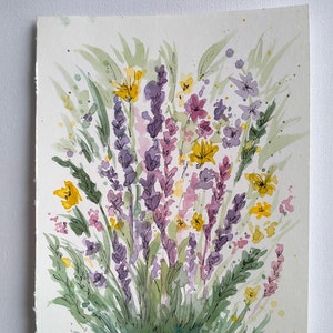 Lavanda e tarassaco - Acquerello originale A5