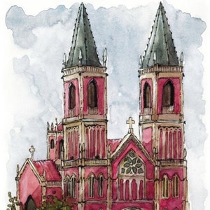 San Pedro Ad Vincula (Cóbreces, Cantabrië) - A5 Print op aquarelpapier