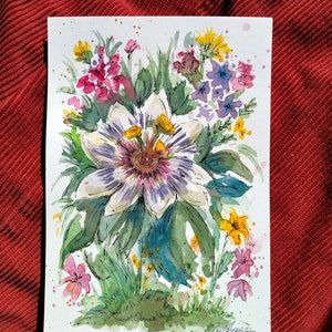 Passiebloem en wilde bloemen