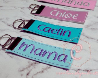Personalized Name Tag Keychain | Embroidered Bag Tag