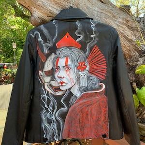 Tears of hannya leather jacket