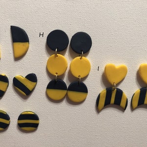School Spirit Yellow and Blue Earrings, University of Michigan U of M