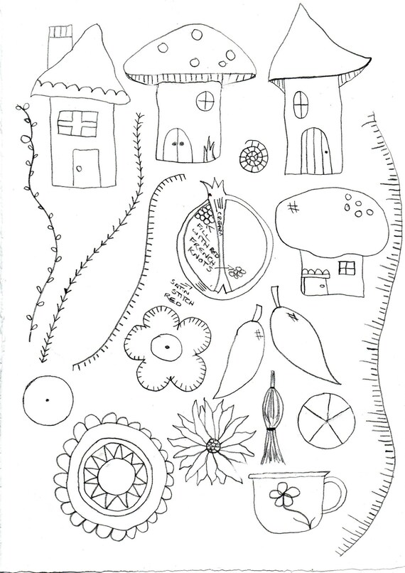 Printable Line Work Template for Embroidery - Etsy