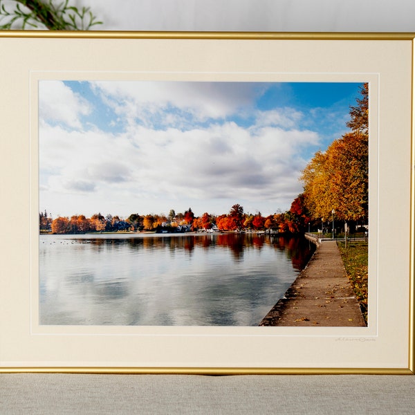 Skaneateles Lake in Fall Framed, Matted Photograph