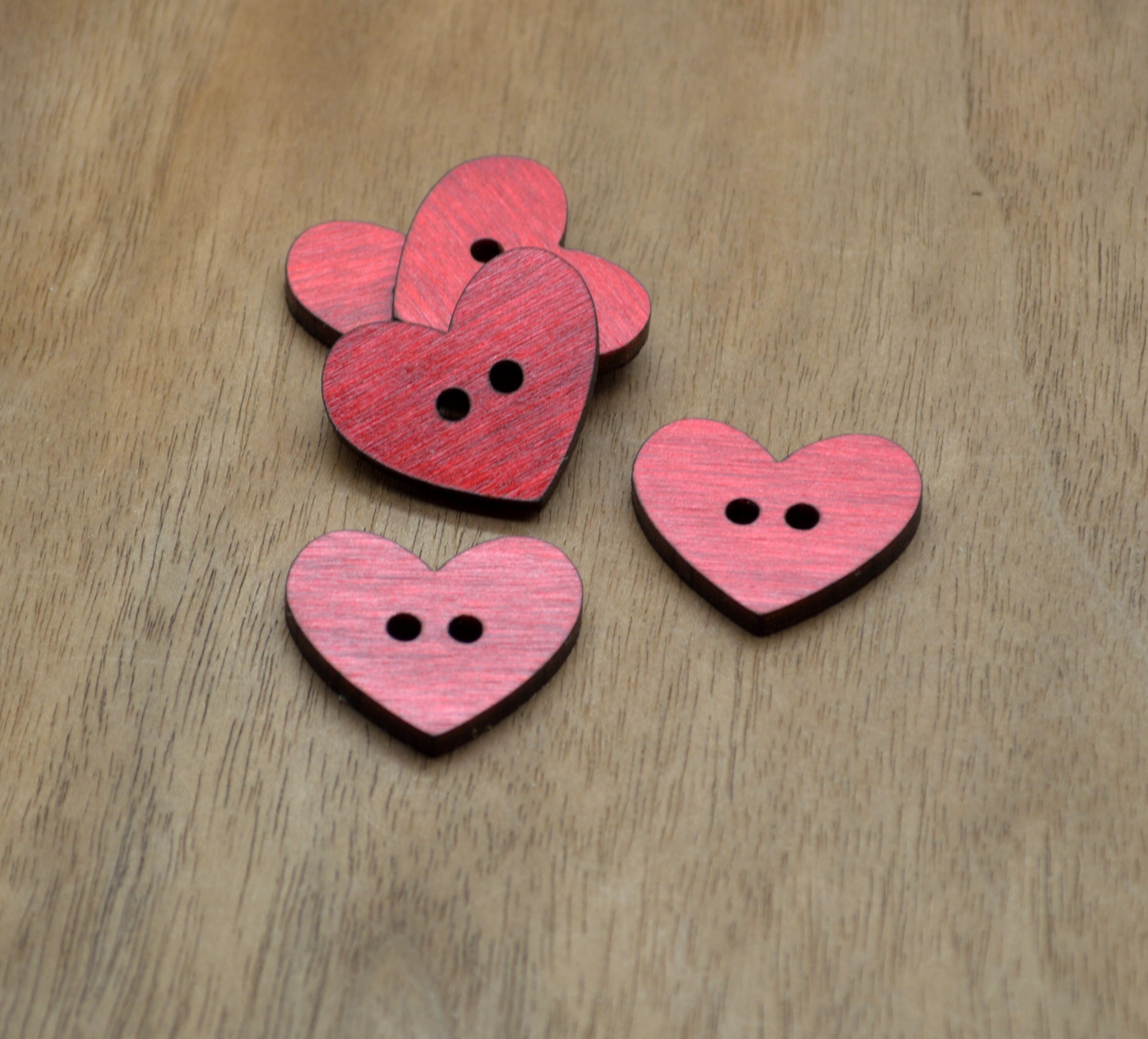 Heart Buttons - 8 pcs., Accessories
