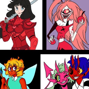Cartoon/Anime Half-Body Commissions (ANY CHARACTER!)