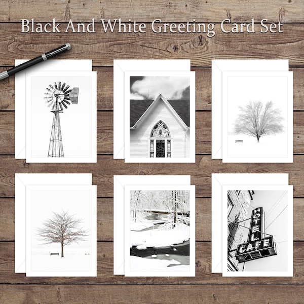 Black and White Greeting Cards Etsy