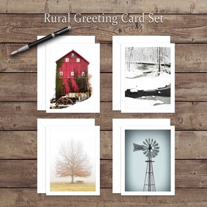 Ensemble de cartes de vœux rurales 4 Pack