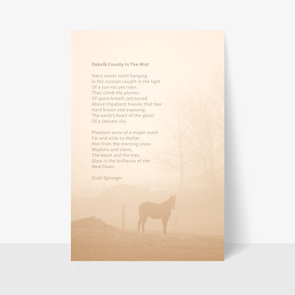 Horse Poem Monochromatic Wall Art