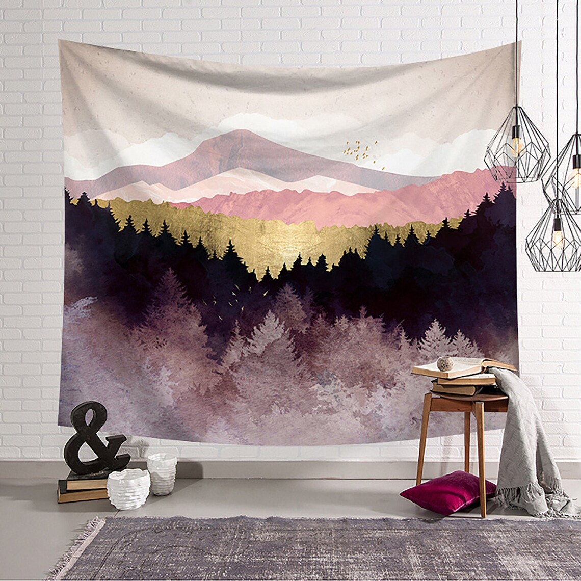 Mountain Wall Tapestry The mountain Tapestry Scenery Etsy