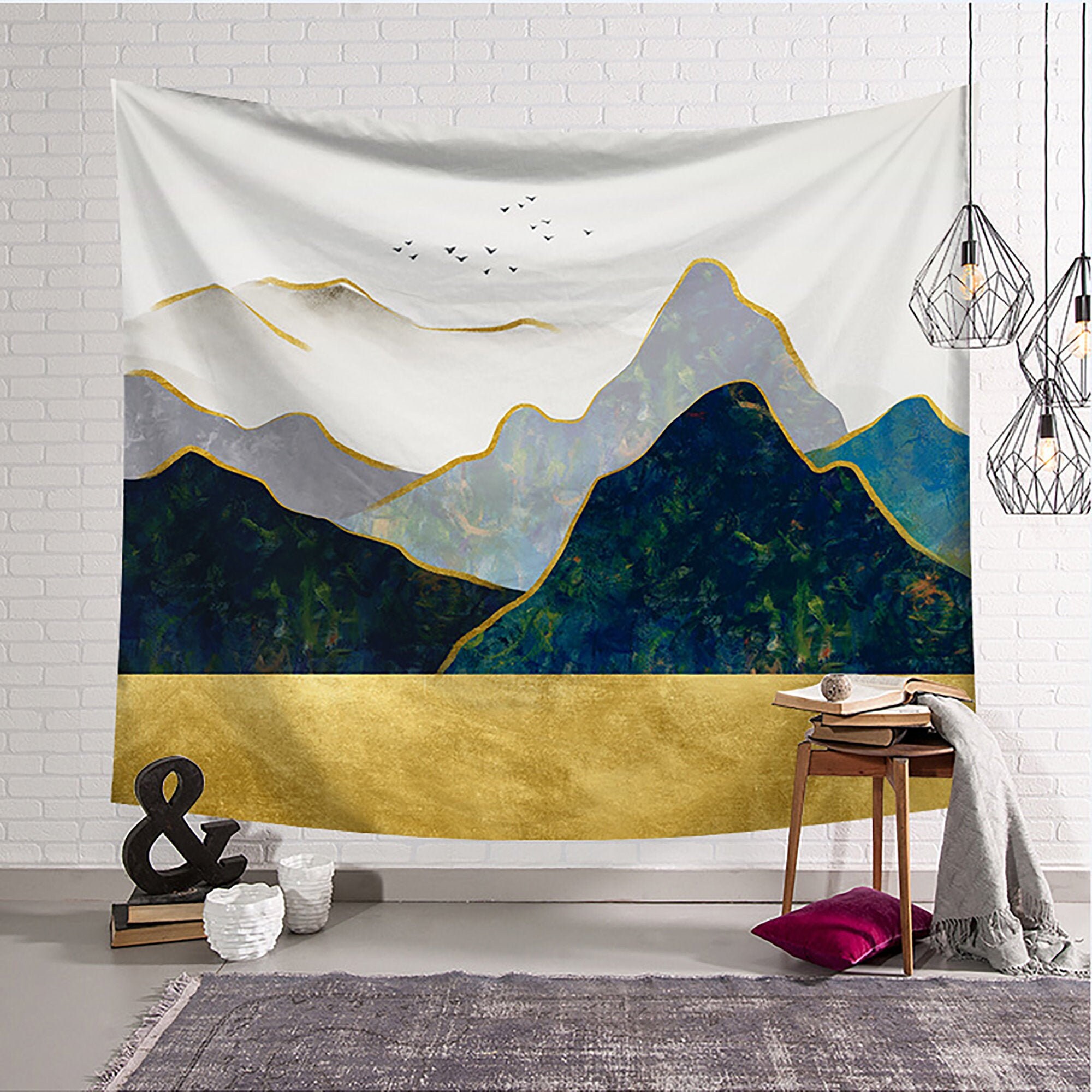 Mountain Wall Tapestry The mountain Tapestry Scenery  Etsy