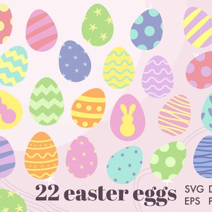 Easter Egg Svg Png Eps Dxf, Colorful Easter Eggs Clipart, Easter SVG Files for Cricut, SVG Easter Egg Cut Files, Easter Egg Crafts