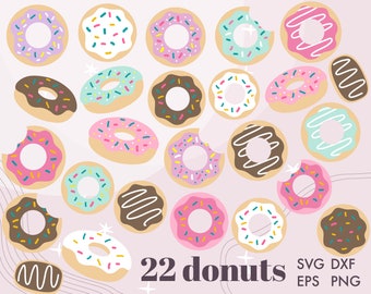 Donut SVG, Donut SVG Bundle, Donut Png Svg Eps Dxf, Donut Clipart, Donut Cut Files, Sprinkle Donuts, Cake Svg, Dessert Svg, Sprinkles Svg