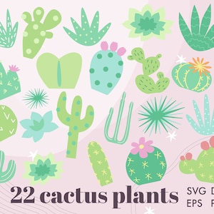 Cactus Svg Png Eps Dxf, Cute Cactus Clipart, Succulent Cacti Svg, Plants Svg, Spring Svg, Cactus Svg Cut Files for Cricut, Silhouette