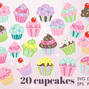 Cupcake SVG, Cupcake Svg Cut Files, Cupcake Vector, Cupcake Clipart, Cupcake SVG for Cricut, Dessert Svg, Cupcake Svg Dxf Eps Png