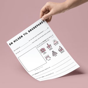 En hilsen til brudeparet, bryllup, printable, bryllupsleker