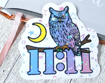 11:11 Sticker ~ Holographic ~ Owl Sticker ~ 1111~ Angel Number ~ Owl ~ Decal ~ Laptop ~ Sticker