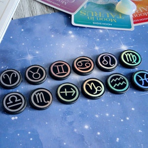 Holographic Zodiac Magnets ~ Zodiac Signs ~ Astrology Magnets ~ Zodiac Symbols ~ Astrology Gifts ~ Set of Twelve