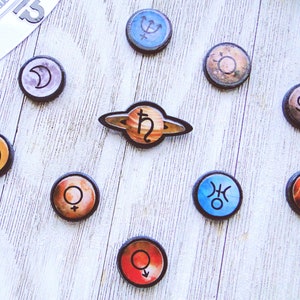 Planet Glyph Magnets ~ Astrology ~ Planet Magnets ~ Set of 10 ~ Astrology Magnets ~ Magnetic Planets ~ Astrology Gift