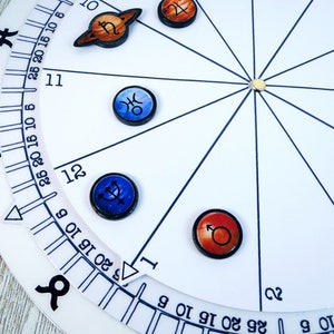 Roue d'astrologie magnétique effaçable à sec ~ Rotative ~ Outils d'astrologie ~ Apprendre l'astrologie ~ Lecture d'astrologie ~ Thème du Natal ~ Cadeaux d'astrologie ~ 3D