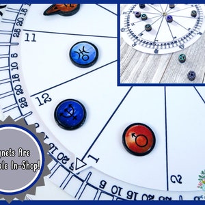 Magnetic Dry Erase Astrology Wheel Rotating Astrology Tools Learn Astrology Astrology Reading Natal Chart Astrology Gifts 3D image 6