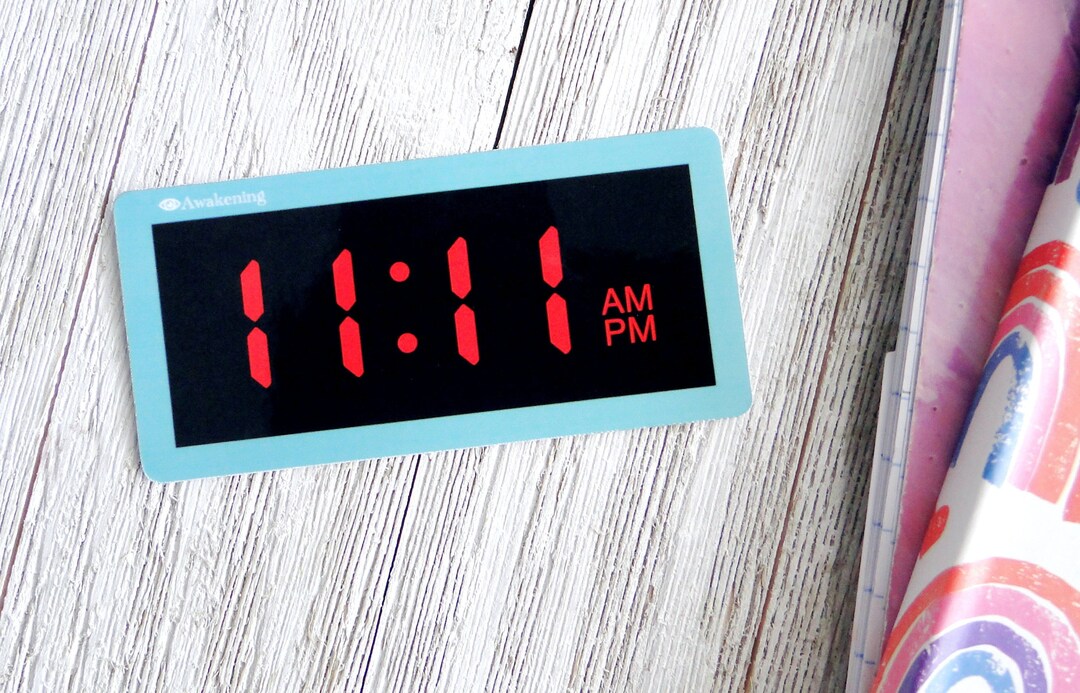 1111 Sticker Digital Clock 1111 Make a Wish Angel Etsy