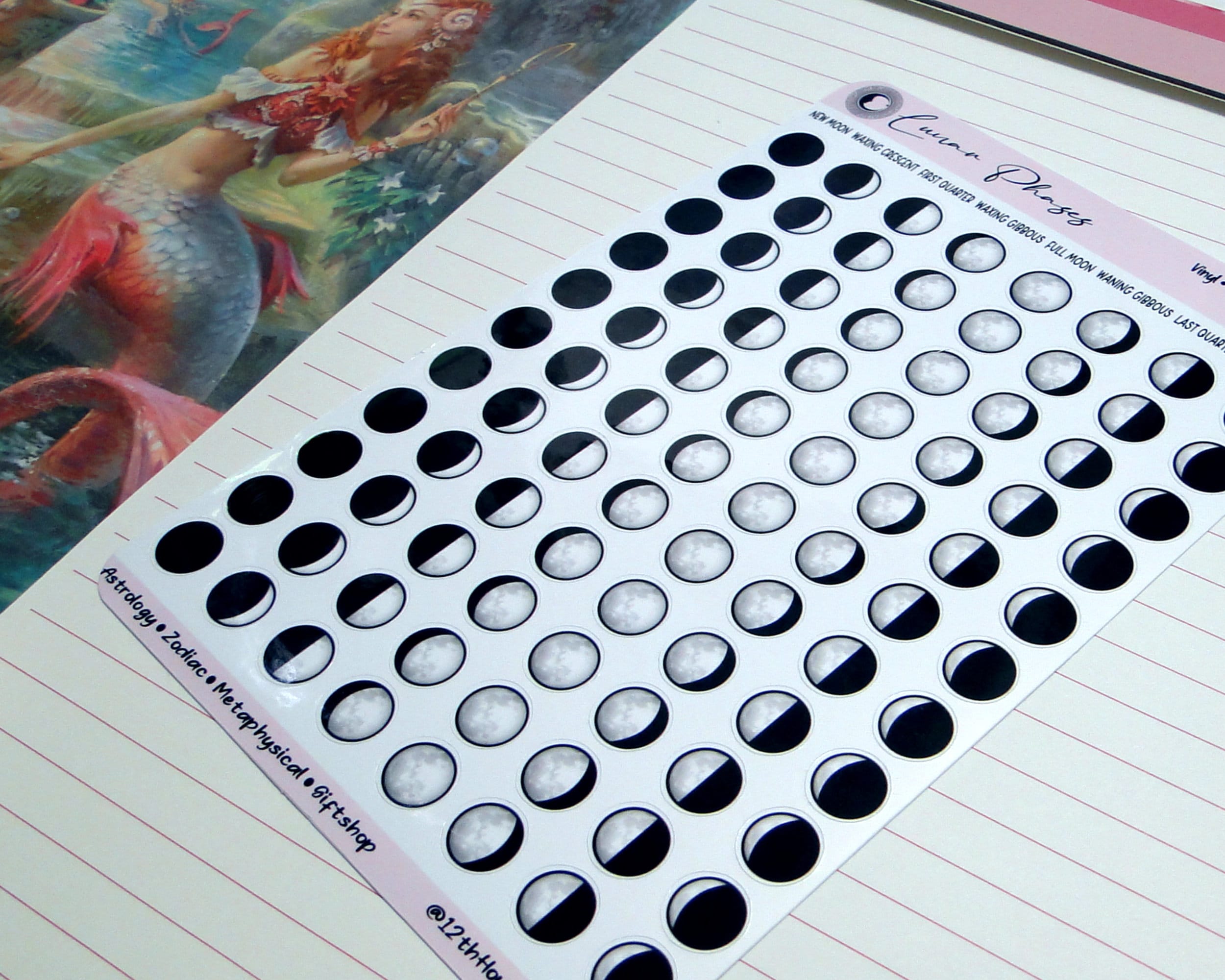 Moon Phase Planner Stickers, Waterproof Vinyl Lunar Calendar - Etsy