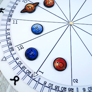 Magnetic Dry Erase Astrology Wheel Rotating Astrology Tools Learn Astrology Astrology Reading Natal Chart Astrology Gifts 3D image 1