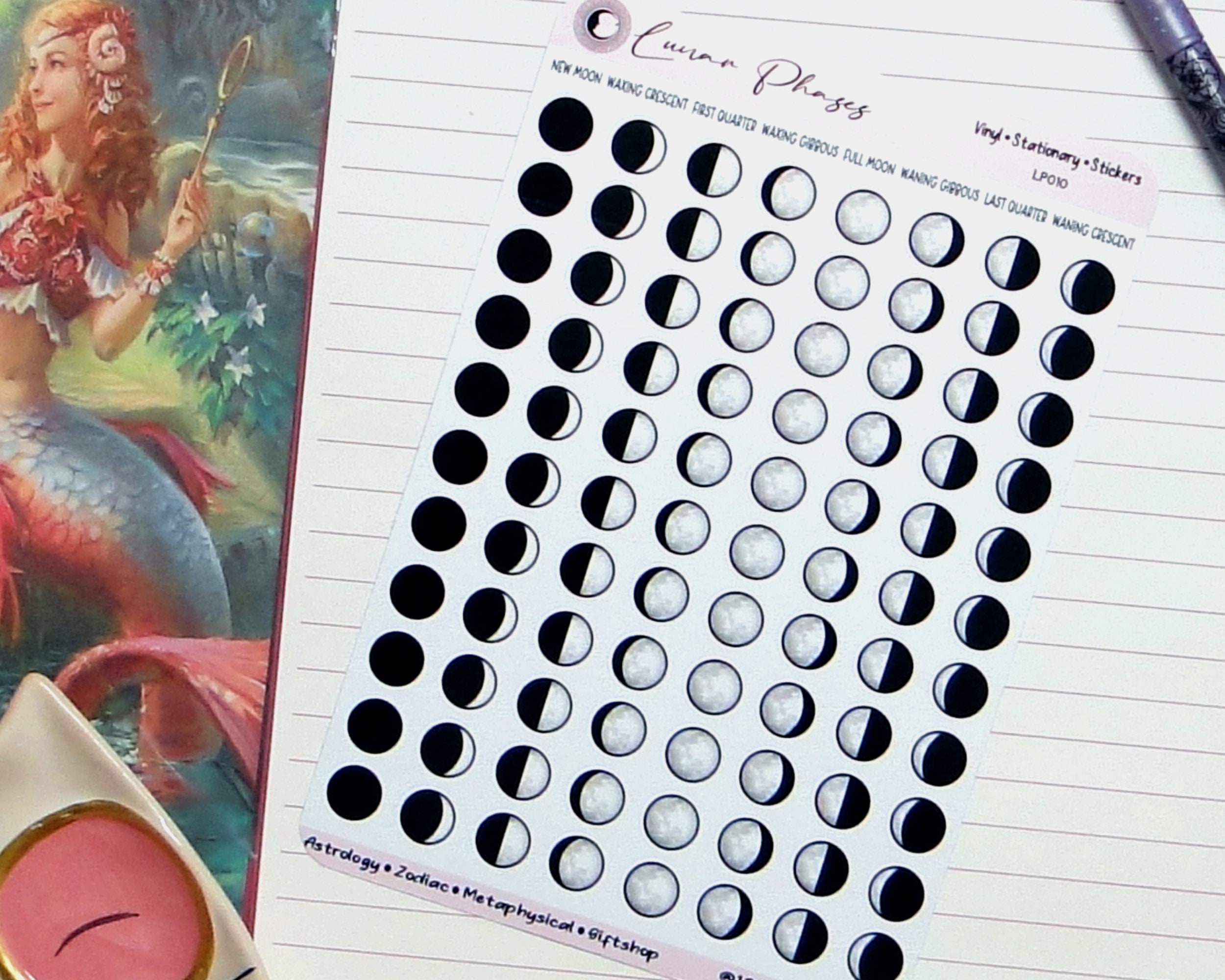 Moon Phase Planner Stickers, Waterproof Vinyl Lunar Calendar - Etsy