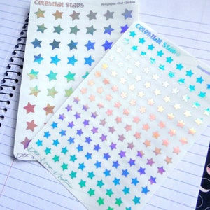 Holographic Star Stickers ~ Planner Stickers ~ Star Stickers ~ Clear ~ Celestial ~ Stationary ~ Stickers ~ Journal Stickers