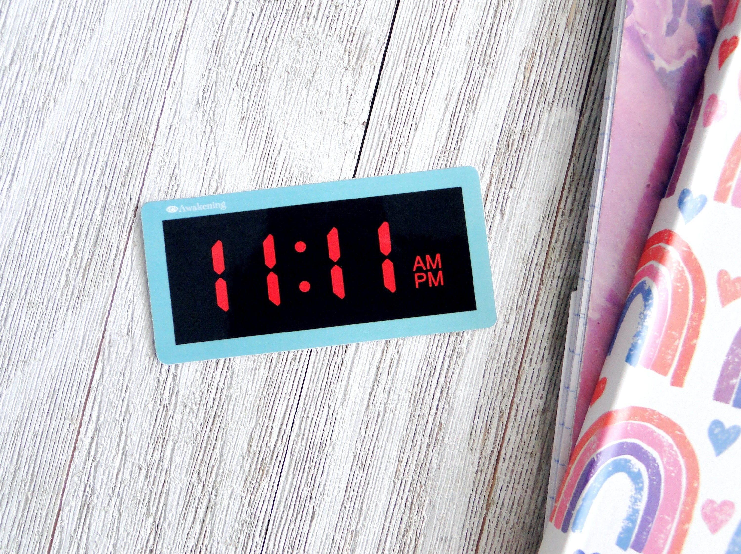 1111 Sticker Digital Clock 1111 Make a Wish Angel Etsy