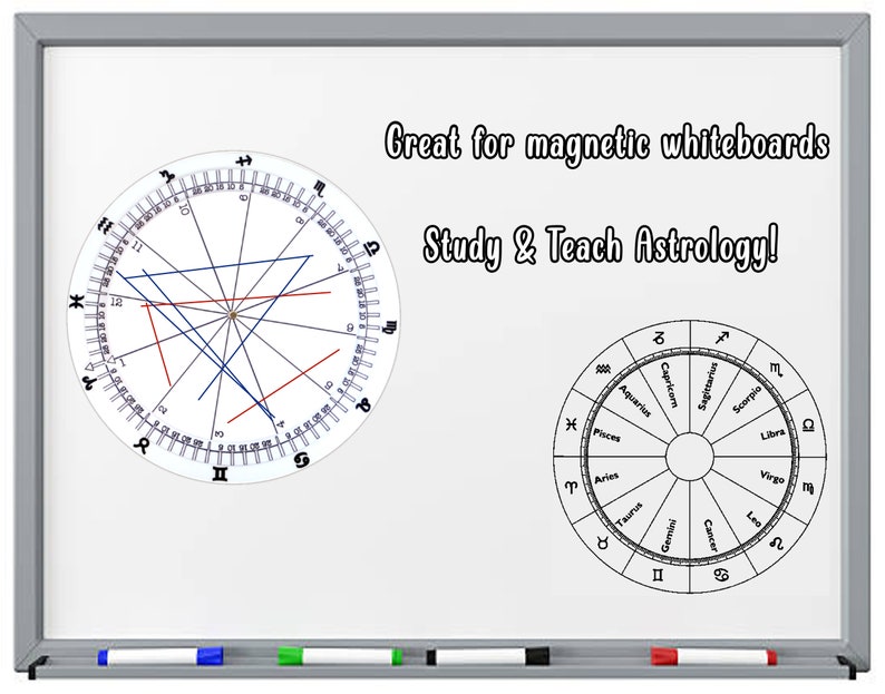 Magnetic Dry Erase Astrology Wheel Rotating Astrology Tools Learn Astrology Astrology Reading Natal Chart Astrology Gifts 3D image 4