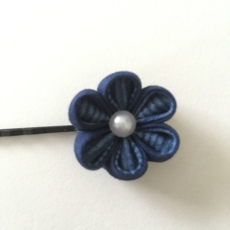 Tsumami Kanzashi Hairpin, Fabric Flower Hairpin 2-Set Handmade image 2