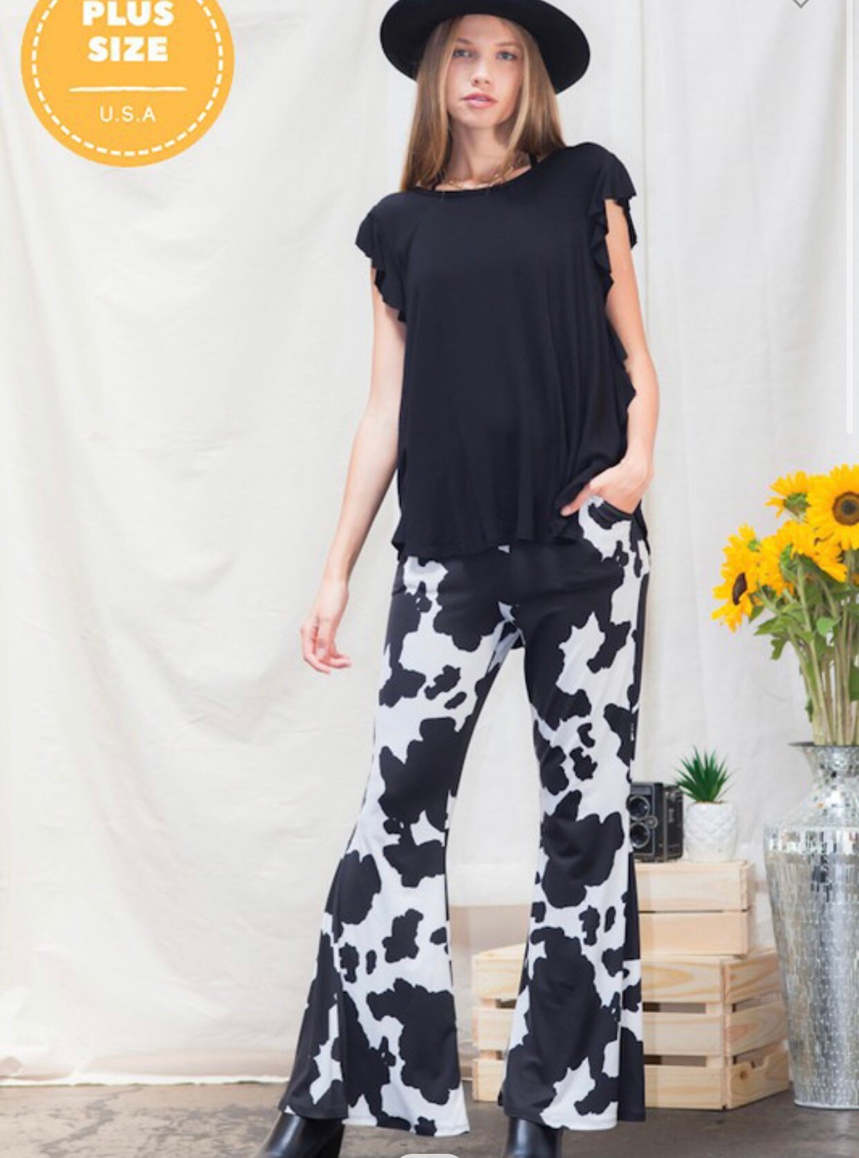calvin klein cow print pants