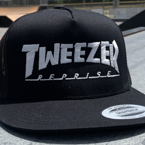 Tweezer Reprise Trucker Hat - Black w/ Silver Stitching