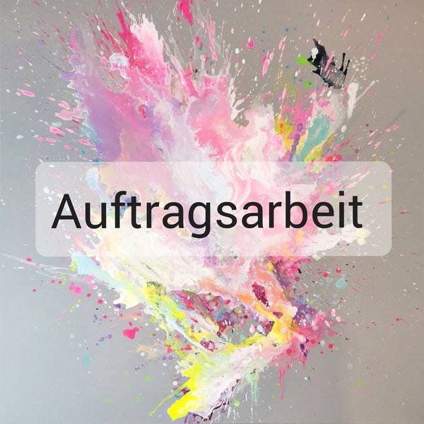 Auftragsarbeit abstrakte Kunst I Bunte Acrylmalerei auf Leinwand I Abstraktes Bild