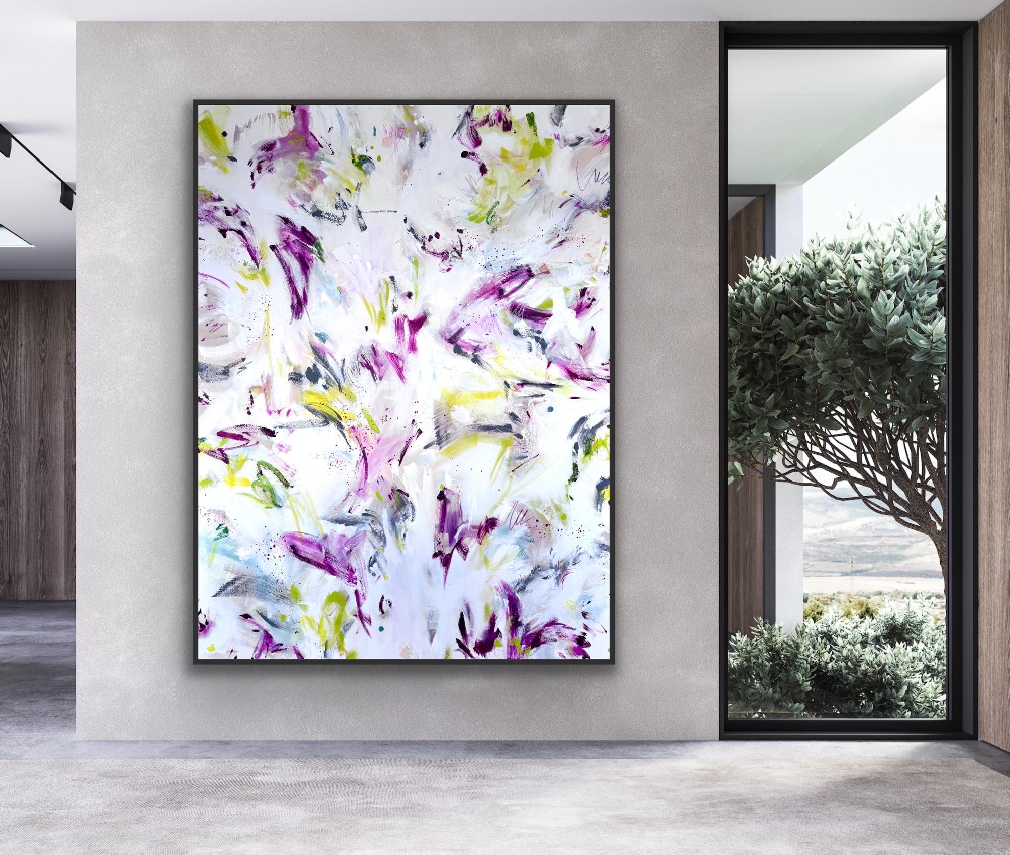 抽象画 キャンバスアート XXL キャンバス抽象画 | 赤 | ダイナミック | 150 x 200 cm 額入り