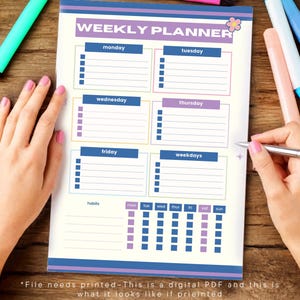 ADHD-planerare utskrivbar PDF | Enkelt organisationsverktyg | Minimalistisk daglig planerare | Direkt nedladdning