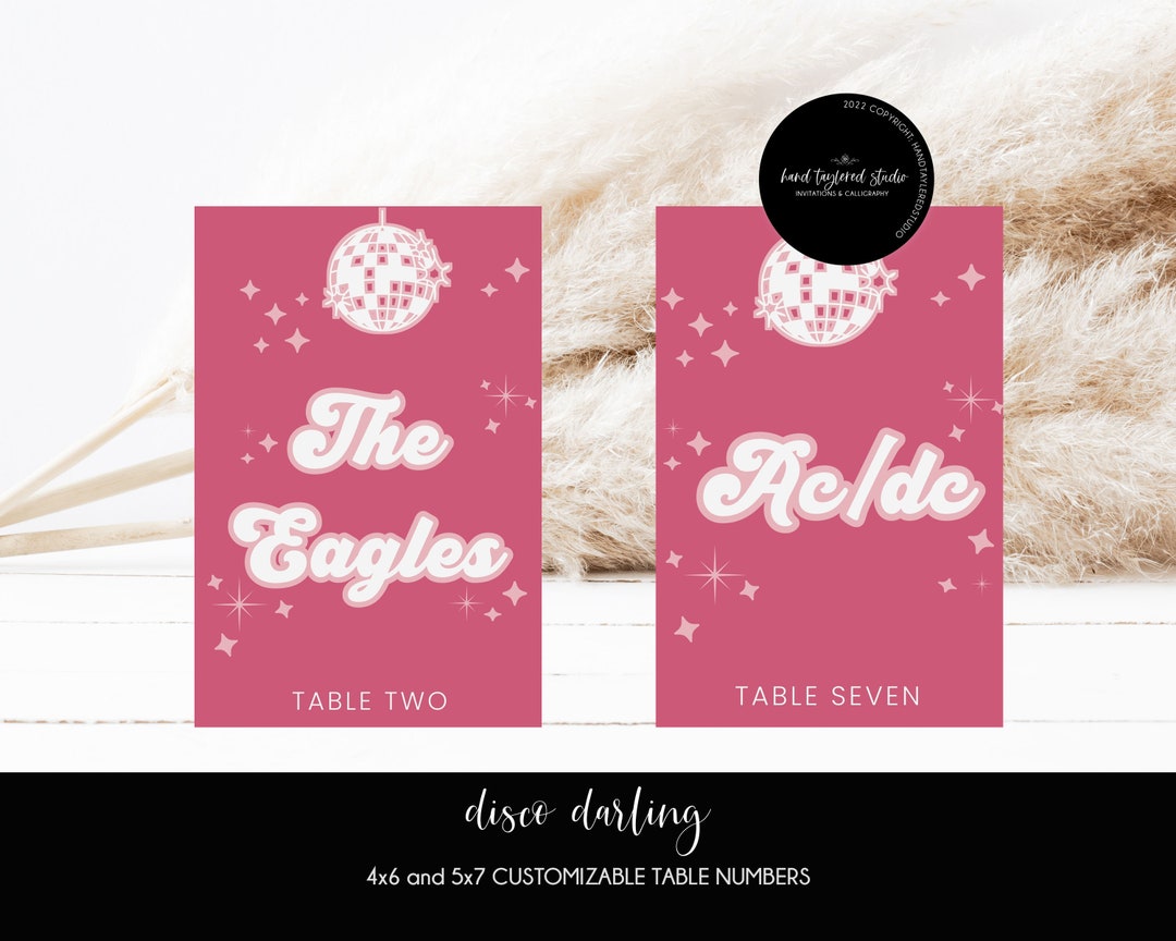 DISCO DARLING Table Numbers, 70s Wedding Table Numbers,retro Table ...