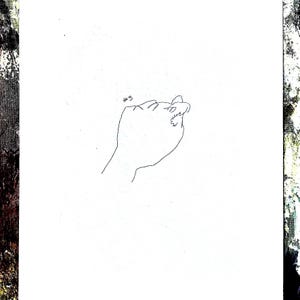May include: A simple line drawing of a hand making a gesture, with the number "#3" written above it.