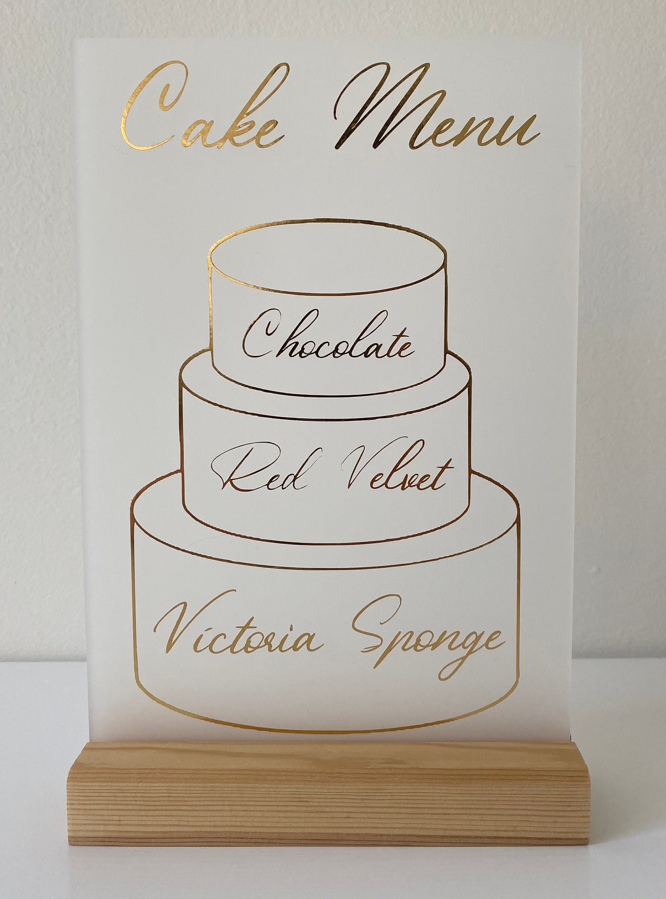 Wedding Cake Menu Event Cake Menu Etsy UK