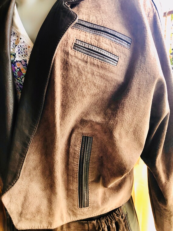 Vintage Leather and Suede Trouser Suit