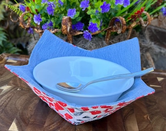 Handmade Denim Bowl Cozy, Microwave Safe Hotpad
