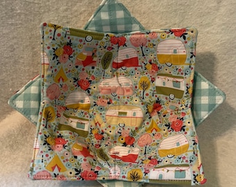 Handmade Bowl Cozy, 100% Cotton, Microwave Hotpad