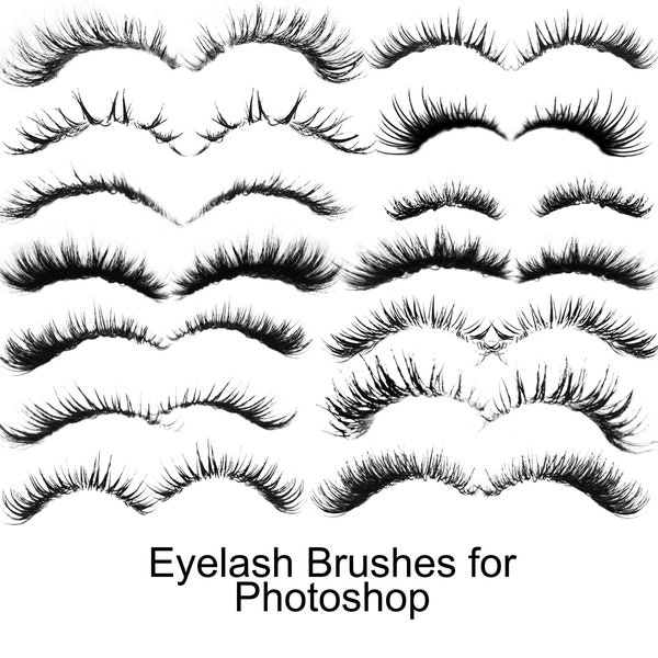 Eyelash Brushes for Photoshop, Photoshop Brushes, Eyes, Eyelashes, Photoshop Overlays, Eyelash Overlays, Eye Overlays, Digital Download