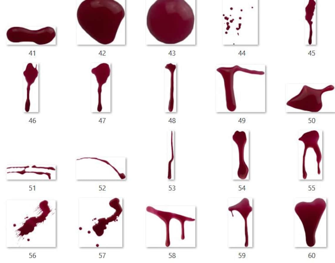 60 Realistic Blood Overlays for Blood Overlays Etsy