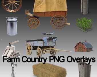 Farm Country, Barns Overlays, Tree Overlays, Flowers, Plant Overlays, Fence Overlays, Firewood, Cowboy, Country  Overlays, Digital Download