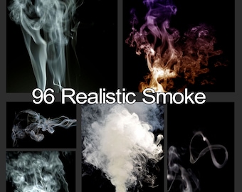 96 Realistic Smoke Overlays for Photoshop (Digital Download)