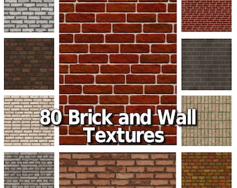 80 Brick and Wall Texture Overlays for Photoshop, Brick Textures, Wall Textures, Photoshop Overlays, wall art, home decor, digital download