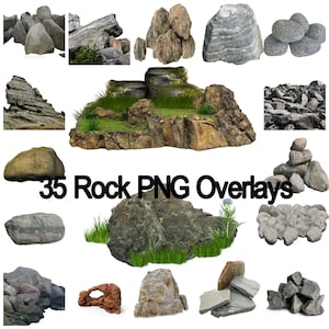 35 Rock Overlays, Rocks, Stones, Landscape, Scenery, PNG Transparent Background